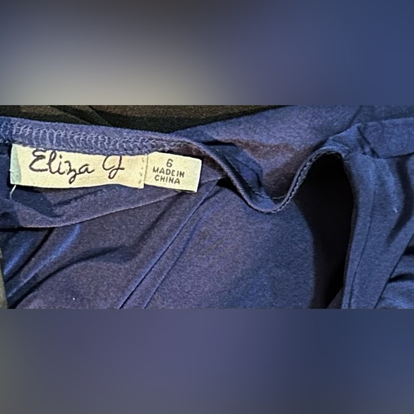 Eliza J. Long Sleeve Drape Front Ruched Back Jersey Bodycon Dress in Cobalt Blue - Picture 9 of 10